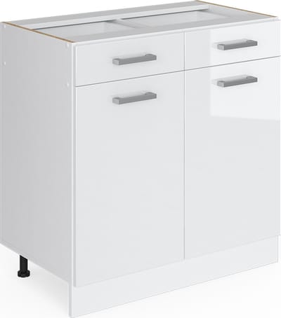 Vicco R-Line Universele onderkast – 80 cm met laden en deuren, zonder werkblad Wit Hoogglans