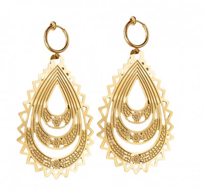 Klemoorbellen- goud- filigraan- geen gaatje- lang-Charme Bijoux