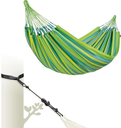 Klassieke Hangmat - Buitenhangmat Tuin - Ontspannen Buiten - Handgemaakt Colombiaans - 140x200 cm - Lime