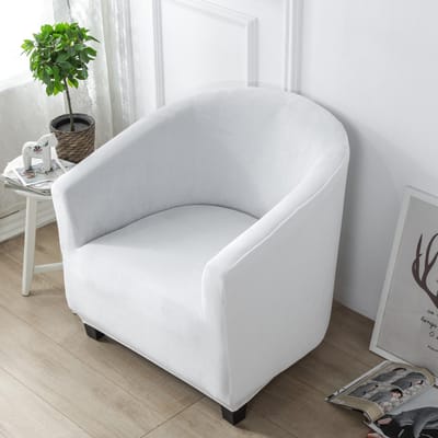 Effen Kleur Verdikte Zilvervos Fluweel Sofa Hoes Melkzijde Halfronde Boog Sofa Stoelhoes Internetcafé Eenpersoons Sofa Hoes 60*40cm