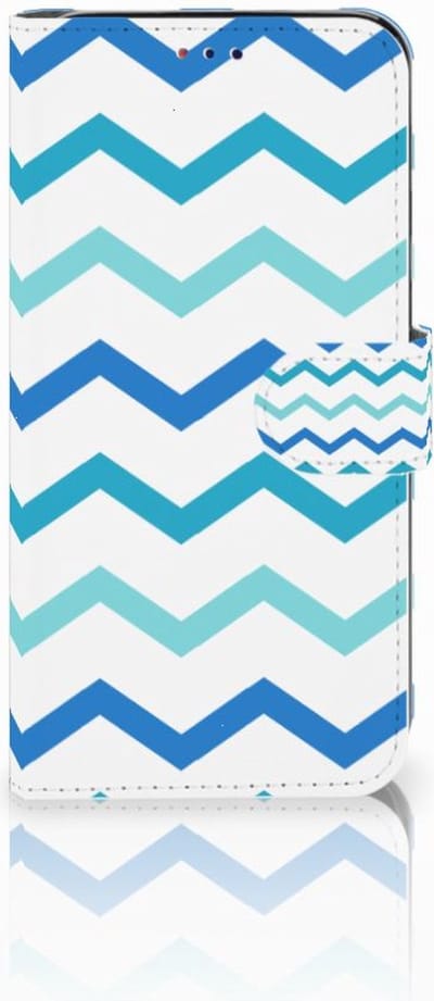 Samsung Galaxy A10 Telefoon Hoesje Zigzag Blauw