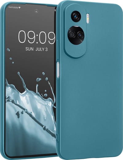 kwmobile telefoonhoesje geschikt voor Honor 90 Lite 5G - Hoesje voor smartphone - Back cover in Metallic carabisch blauw