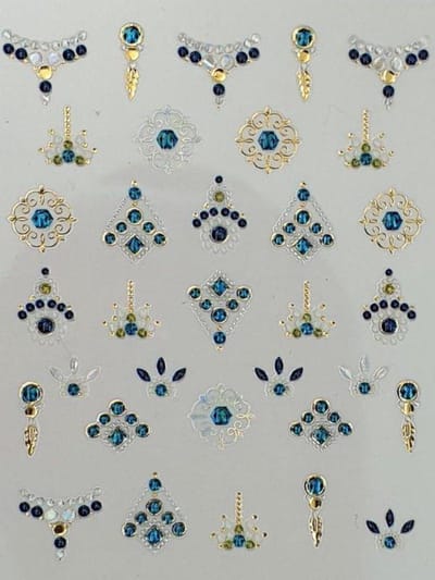 Nail Art Stickers - Nagel Stickers - Korneliya 3D Nail Jewels DeLuxe - DL10 Shiny Turquoise