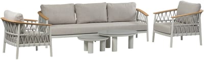 Stoel-Bank Loungeset Capri | 3-persoonsbank | Naturel