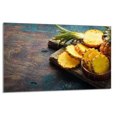 TMK ArtDeko Ananas Serie - Glazen Beschermplaat - 80x52 cm - Meerdere Toepassingen