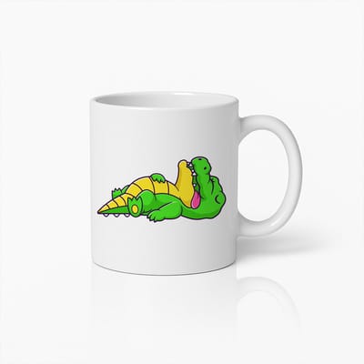 Ontspannen Krokodil Mok – Grappig Lui Alligator Ontwerp voor Dierenliefhebbers