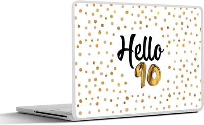 Laptop sticker - 14 inch - Jubileum - 90 Jaar - Stip - 32x5x23x5cm - Laptopstickers - Laptop skin - Cover