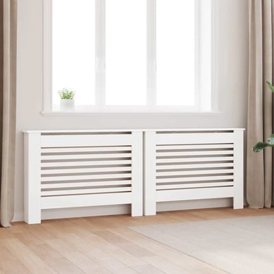 Radiatorbekleding 2 stuks Wit 112 x 19 x 81,5 cm MDF