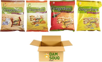 Damsouq® Mixpak Gingerbon Snoep (Jahe Susu, Mango, Pepermunt, Honey lemon) (4 x 125GR)