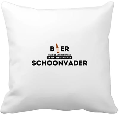 Akyol - bier, nu ik je aandacht heb je bent een geweldige schoonvader Kussen hoes - Papa - de beste schoonvader - vader cadeautjes - vaderdag - verjaardagscadeau - verjaardag - cadeau - geschenk - kado - gift - vader artikelen - 40 bij 40 cm