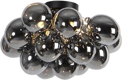QAZQA uvas - Design Plafondlamp - 4 lichts - Ø 400 mm - Zwart - Woonkamer | Slaapkamer | Keuken