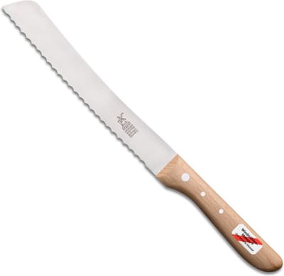 Robert Herder Broodmes met Golf – RVS – Handgeslepen – Lemmet 22 cm – Heft Beukenhout