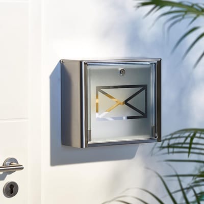 brievenbus / omheining doorwerpbrievenbus - mailbox . 30.5 x 35.5 x 14 cm