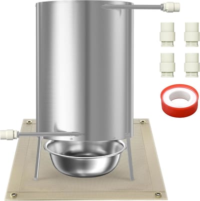 Zwembadverwarming - Vuurton Verwarming - Water Verwarmen - Roestvrij Staal - 45 x 45 x 52 cm - Zwart