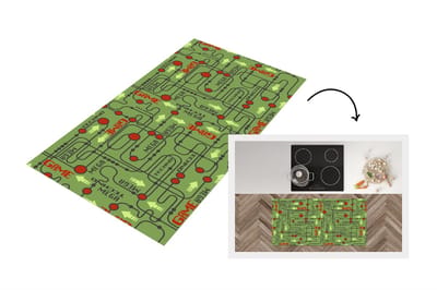 Keukenloper - Loper keuken - Moederbord - Patronen - Quotes - 120x60 cm - Keukenloper vinyl