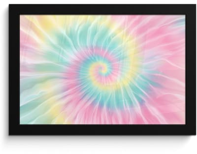 Poster in lijst - Fotolijst 30x20 cm - Posters - Pasteltinten - Tie dye - Roze - Posterlijst zwart - Decoratie - Wanddecoratie woonkamer - Muurdecoratie slaapkamer