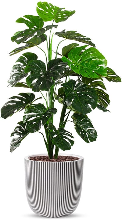 Kunstplant Monstera in Planter Ball groove ivoor H135 cm