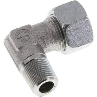 R 3/8'' Buitendraad x 15L Verzinkt Stalen L-Fitting 90graden 315 Bar DIN 2353