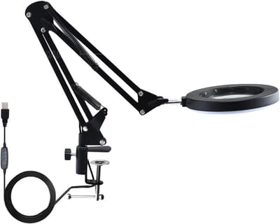Vergrootglas met Licht - Loeplamp - Gedetailleerd Werk - 10x Vergroting Glas - 41 cm Arm - Zwart