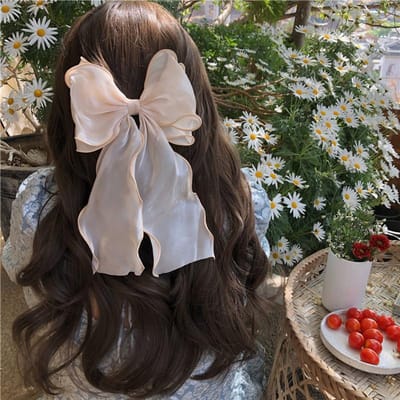 Zoete Chiffon Strik Haarclips Meisjes Blauwe Glanzende Satijnen Strikknoop Haarclips Lint Strik Speld Haarpin Grip Paardenstaart Clip Hoofddeksel