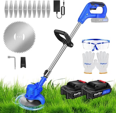 Livano Kantenmaaier Electrisch - Met Accu - Draadloos - Voegenborstel - Grastrimmer - Kantensnijder - Onkruidborstel - Bosmaaier - Elektrische - 21V - 2 Accu's - Blauw