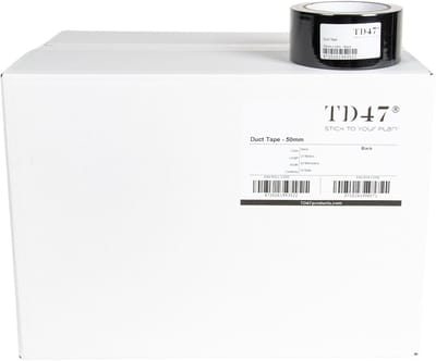 TD47 Ducttape 50mm x 25m Zwart (Doos 30 Rol)