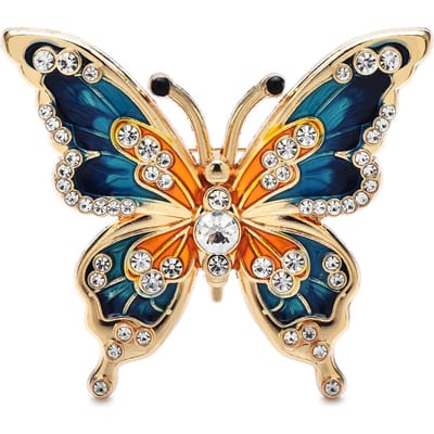 Wuli&baby Klassieke Vlinder Broches Voor Vrouwen Unisex 2-kleur Email Schattige Insecten Feest Casual Broche Spelden Cadeaus beige