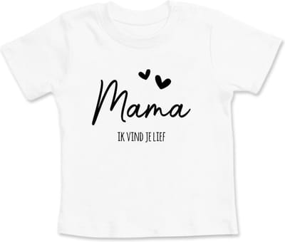 Strijkapplicatie Moederdag - Mama, Ik vind je lief - ZWART