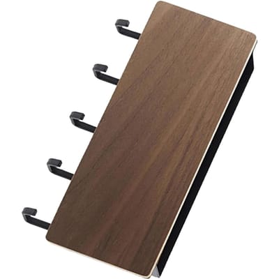 Porte-clés en bois Organisateur de courrier 5 Crochets Sans perçage Support mural Étagère de rangement Couleur Bois de Noyer brown