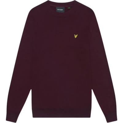 Lyle & Scott rijke bordeauxrode pull-over trui met ronde hals