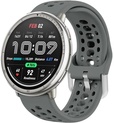 Siliconen bandje - geschikt voor Amazfit GTS / GTS 2(E) / GTS 2 Mini / GTS 3 / 4 (Mini) / Bip (S) / Bip U (Pro) / Bip Lite / Bip 3 (Pro) / GTR 42 mm / Pop (Pro) / Active (2) - donkergrijs