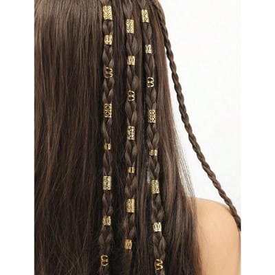 50 stuks Gouden Dreadlock Kralen, Unieke Hop Straatfeest Vlechten Haaraccessoires, Clips Haar, Halloween Haar Decoratie one-size goud