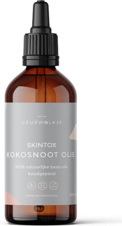 Geurwolkje® Skintox Kokosolie 100% Natuurlijke basisolie 100ml - Draagolie
