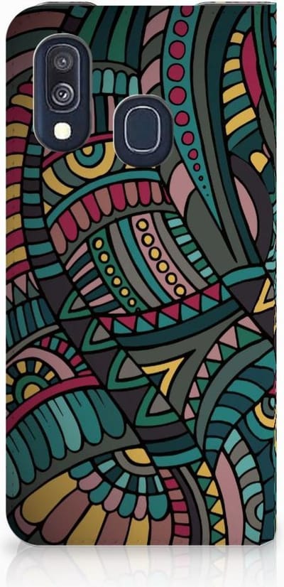 Samsung Galaxy A40 Hoesje met Magneet Aztec