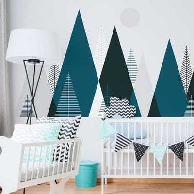 Kinderstickers met Scandinavische bergen van Artika, 100 x 150 cm