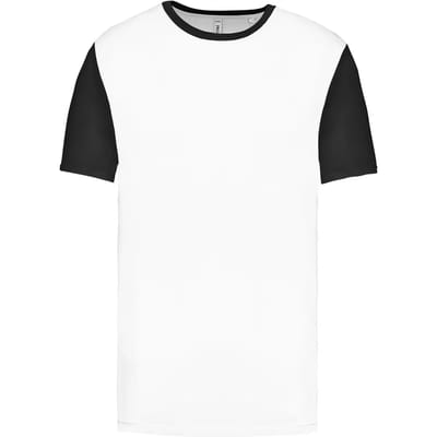 Tweekleurig herenshirt jersey met korte mouwen 'Proact' White/Black - 3XL