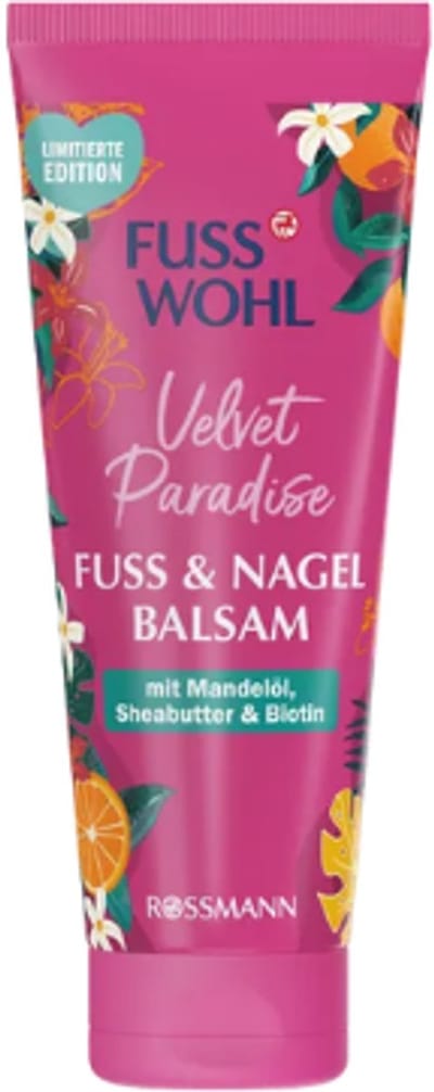 Fusswohl Voet- & nagelbalsem - Velvet Paradise | 1x 75 ml - Met amandelolie, sheaboter, biotine en panthenol