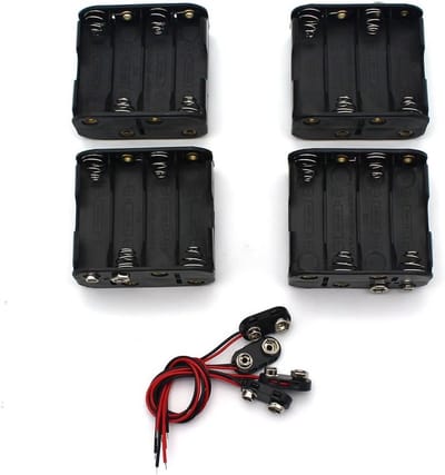 AA Batterij Houder en T Type Bedraad Clip Standaard - 4 Set
