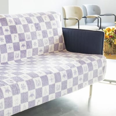Fleece Deken - Sherpa Pluizige Flanellen Deken - 200 x 230 cm - Geruite Zachte Warme Gezellige Deken - Perfect voor Bed, Bank, Fauteuils en Picknick - Paars