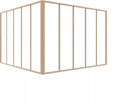 Vente-unique Hoekraam werkplaats van gepoedercoat aluminium - L150 x B150 x H105 cm (B x H) -Licht naturel - BAYVIEW