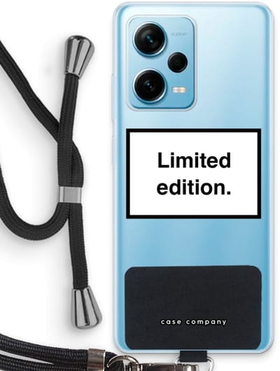 Case Company® - Hoesje met koord geschikt voor Xiaomi Redmi Note 12 Pro Plus hoesje met Koord - Limited edition - Telefoonhoesje met Zwart Koord - Bescherming aan alle Kanten en Over de Schermrand