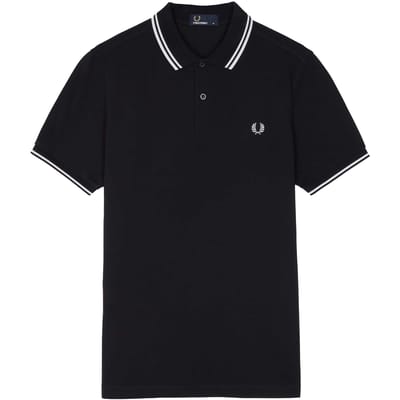 Fred Perry Polo Navy White - Maat L - Heren