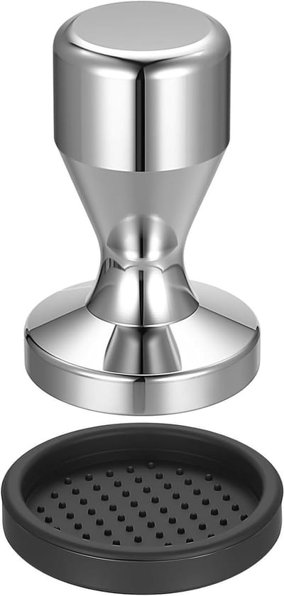 Espresso Tamper 51mm van RVS met Siliconen Kussen voor Thuis en Kantoor - Perfecte Koffiestamper voor Barista's en Koffieliefhebbers