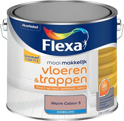 Flexa - Mooi Makkelijk Vloeren & Trappen Zijdeglans - Warm Colour 3 - Mengverf - 2,5 L
