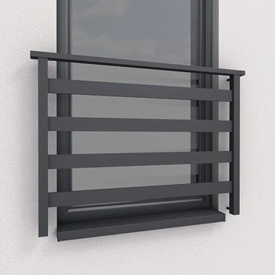 Frans Balkon Aluminium Staafhekwerk Antraciet 120x100cm