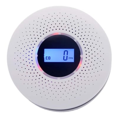 CO & Rookmelder - Draagbare CO Alarm - LED Display - Batterijgevoed - Reiswaarschuwing - Foto-elektrisch - Voor Thuis & Reizen - Wit - Compact - 1 stuk