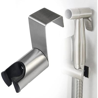 1 pièce Support en Acier Inoxydable Crochet Cintre Support Pulvérisateur Bidet Support Toilette Accessoire Salle de Bain Support Suspendu Pour Douchette