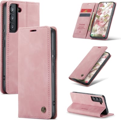 Casemania Hoesje Geschikt voor Samsung Galaxy S23 Plus Pale Pink - Dunne Portemonnee Book Case - Slim Wallet Case met Pasjeshouder