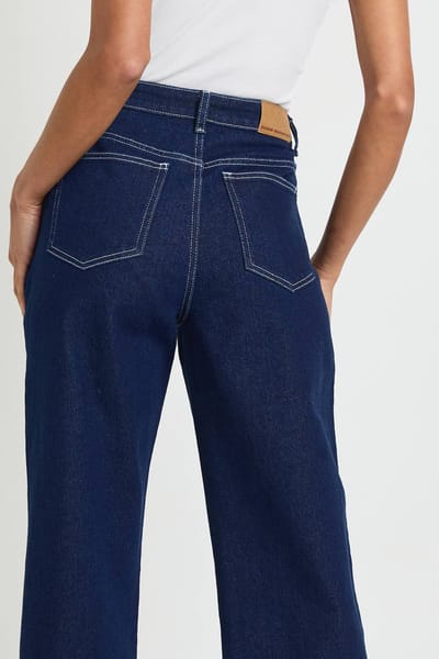 boohoo Dames De Hoge Taille Gecroppte Rechte Pijp Jeans | Indigo | Maat: 34