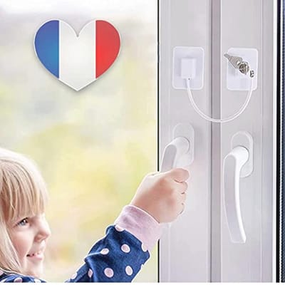 Veiligheidsset voor kinderramen en deuren zonder boren | 3 stuks met vingerbeschermers